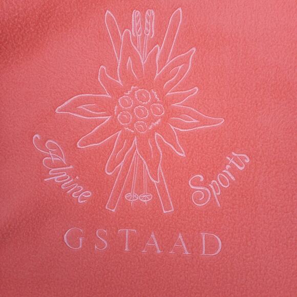 STEFFNER~Coral Embroidered Quarter Zip Fleece Sweatshirt XL Skitrip Vacation - Picture 2 of 5